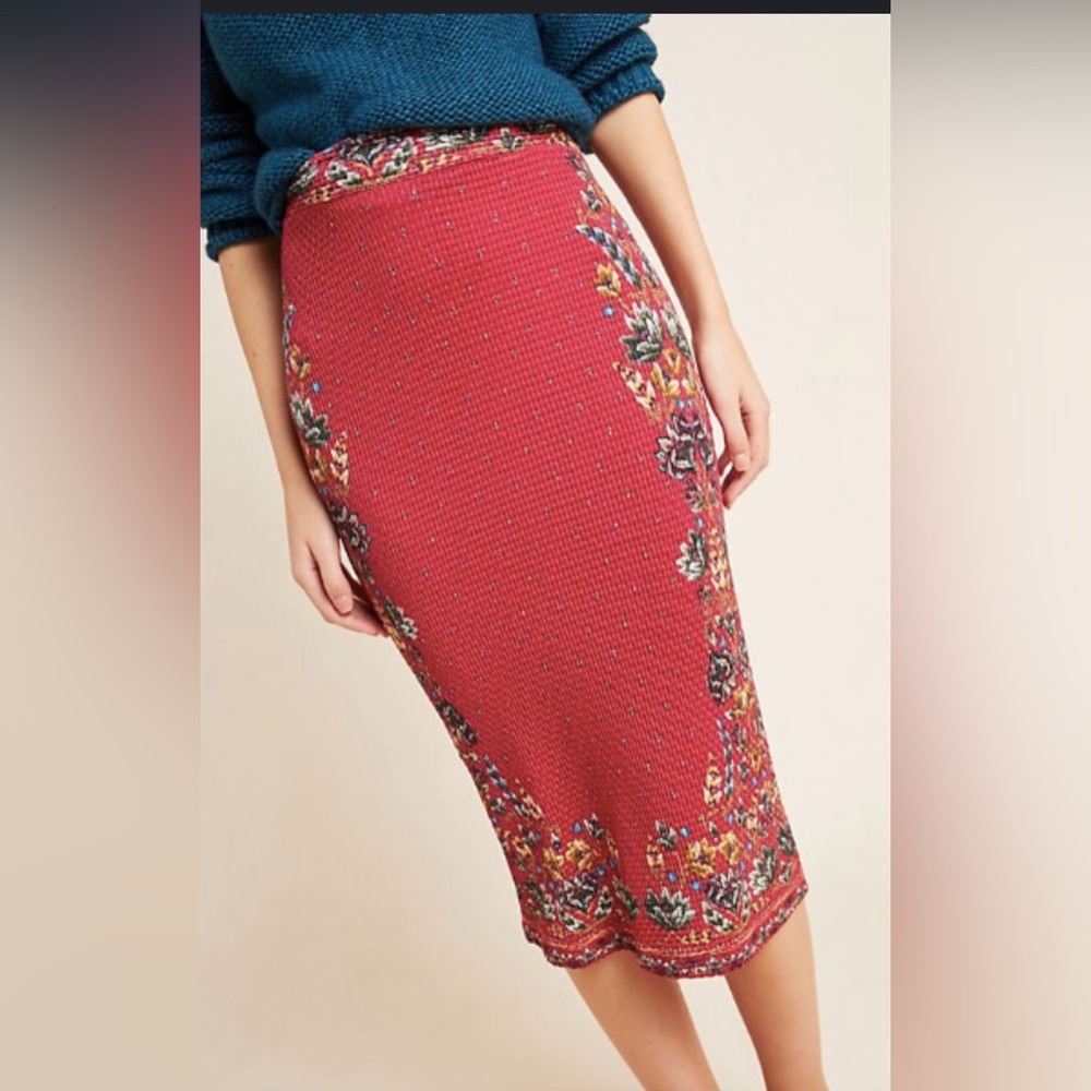 NWT! ANTHRO Farm Rio Catalina Knit Pencil Maxi Skirt Size M